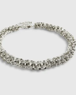 Silver Diamante Rope Necklace