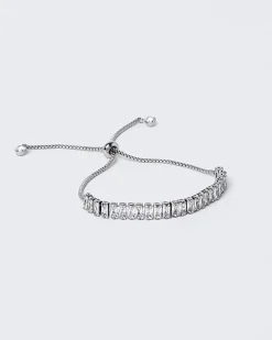 Silver Diamond Simulant Bracelet