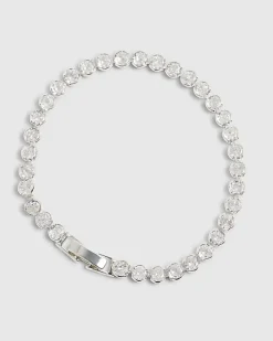 Silver Diamond Simulant Bracelet
