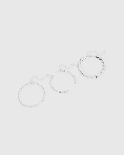 Silver Disc Anklet 3 Pack