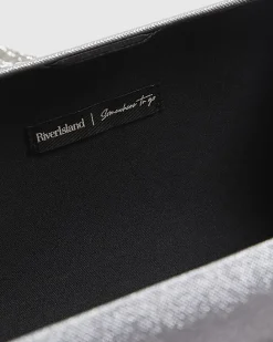 Silver Knotted Handle Clutch Bag