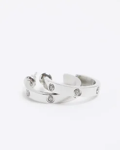 Silver Stainless Steel Hoop Earrings
