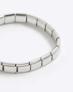 Silver Stainless Steel Stretch Bracelet