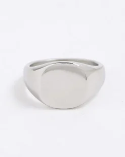 Silver Steel Signet Ring