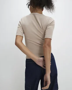 White & Beige Fitted T-Shirt Multipack