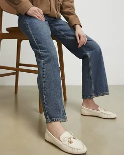White Charm Bow Loafers
