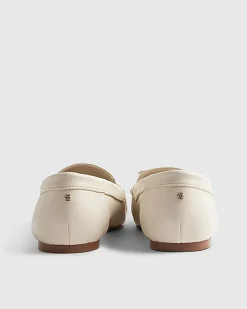 White Charm Bow Loafers