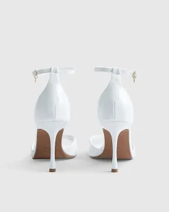 White Closed Back Heeled Sandals