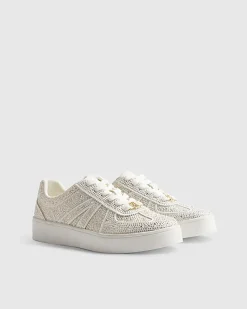 White Diamante Embellished Trainers
