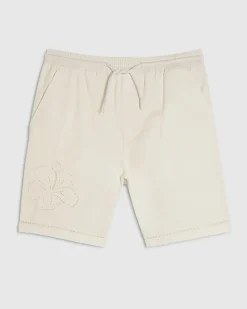 White Embroidered Shorts