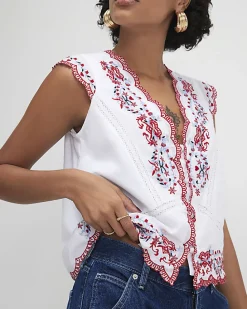 White Embroidered Waistcoat