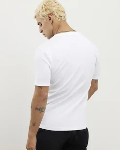 White Essential Muscle Fit Stretch T-Shirt