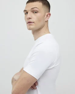 White Essential Muscle Fit Stretch T-Shirt