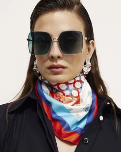 White Floral Print Scarf