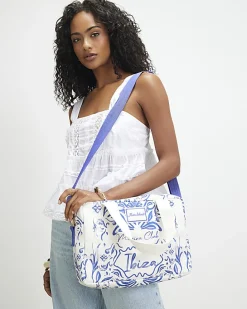 White Ibiza Print Holdall Bag