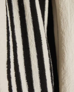 White Jersey Striped Bubble Hem Bandeau Top
