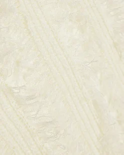 White Knitted Asymmetric Fringed Top
