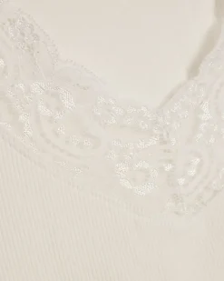 White Lace Trim Tank Top