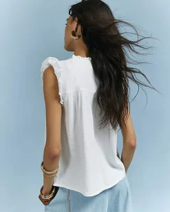 White Lace Yoke Blouse