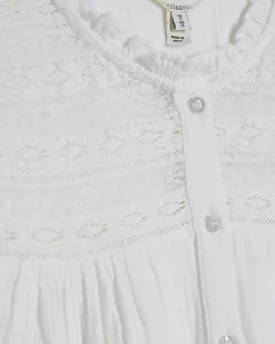 White Lace Yoke Blouse