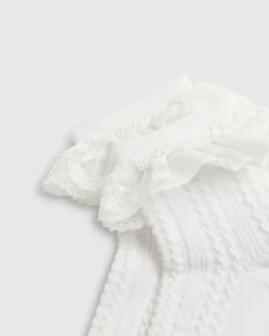 White Large Lace Frill Socks