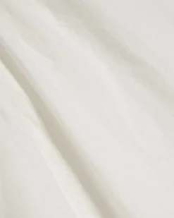 White Linen Blend Tie Neck Top