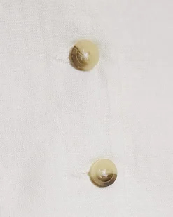 White Linen Blend Waistcoat