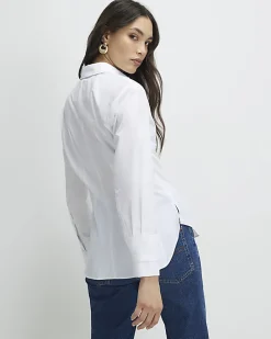 White Long Sleeve Fitted Shirt
