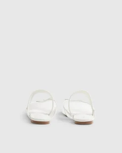 White Mesh Backless Ballet Pumps