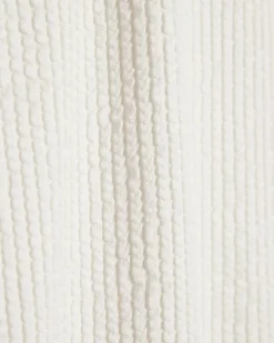 White Metal Trim Textured Swimsuit