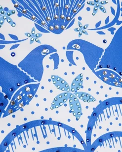 White One Shoulder Dolphin Print Swimsuit