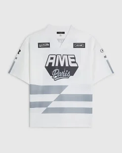 White Oversized Fit Ame Paris T-Shirt