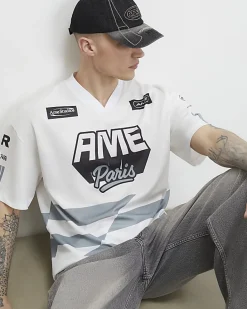 White Oversized Fit Ame Paris T-Shirt