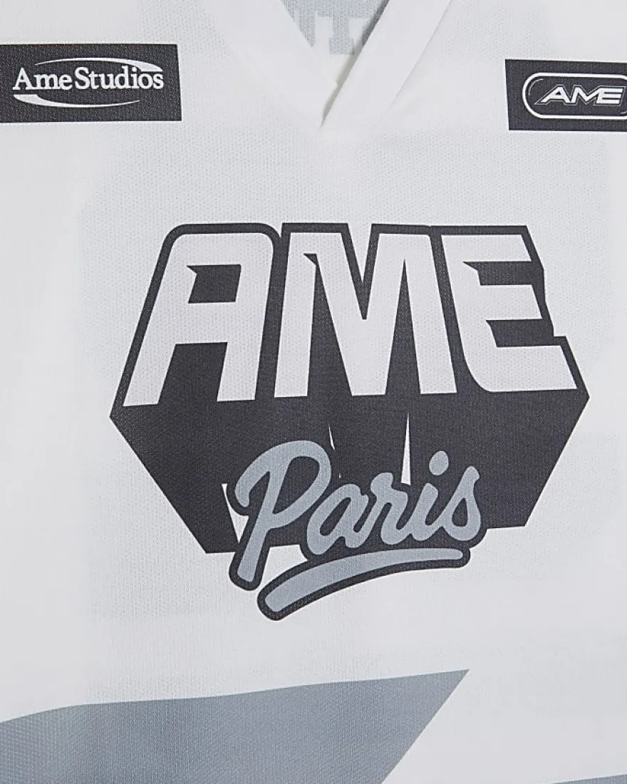 White Oversized Fit Ame Paris T-Shirt