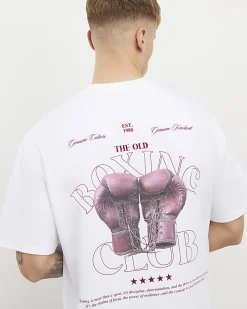 White Oversized Fit Boxing Club T-Shirt