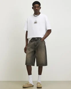 White Oversized Fit Cafe Rivere T-Shirt