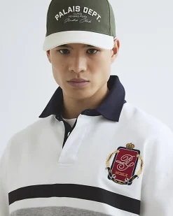 White Oversized Fit Colour Block Rugby Shirt