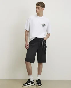 White Oversized Fit Fire House T-Shirt
