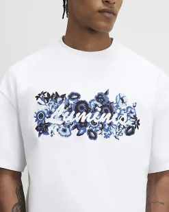 White Oversized Fit Floral Luminis T-Shirt