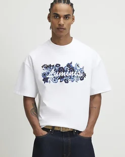 White Oversized Fit Floral Luminis T-Shirt