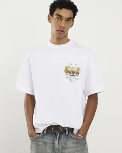 White Oversized Fit Graphic T-Shirt