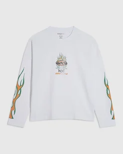 White Oversized Fit Heavyweight Print T-Shirt