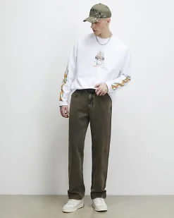 White Oversized Fit Heavyweight Print T-Shirt