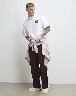 White Oversized Fit Lightweight Print T-Shirt
