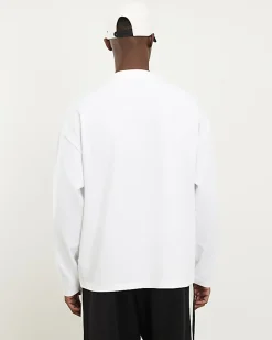 White Oversized Fit Long Sleeve T-Shirt