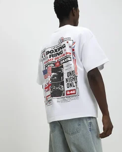 White Oversized Fit Midweight Boxing T-Shirt