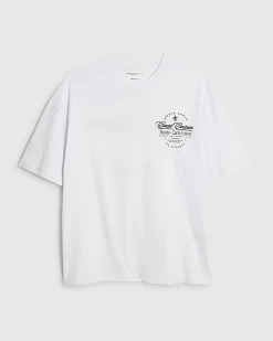White Oversized Fit Midweight Print T-shirt