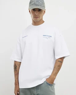 White Oversized Fit Sanctuaire T-Shirt