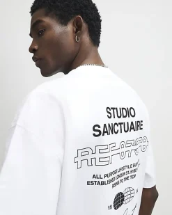 White Oversized Fit Sanctuaire T-Shirt