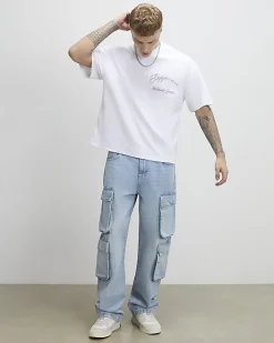 White Oversized Fit Sappora Crane T-Shirt